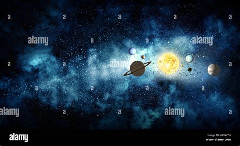 Background or wallpaper image with space planets Stock Photo - Alamy