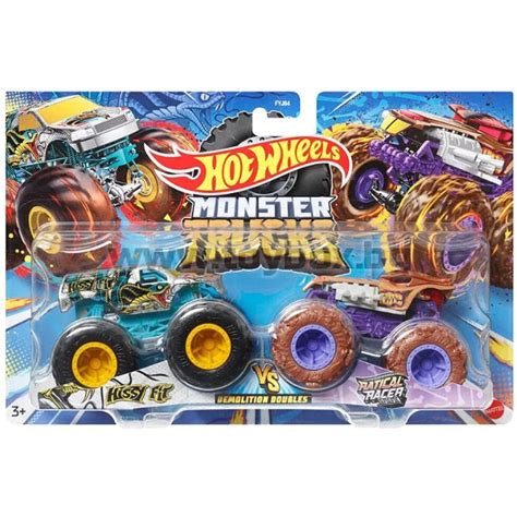 Hot Wheels Monster Trucks Demolition Doubles Hissy Fit vs Ratical Racer 2db os monster kisautó