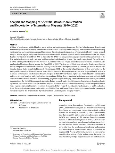 Analysis And Mapping Of Scientific Literature On Detention And