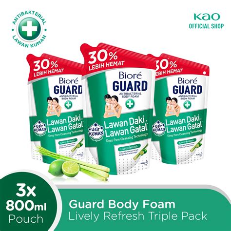 Jual Biore Guard Sabun Mandi Lively Refresh Pouch Ml Triple Pack