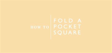 How to fold a pocket square | Moss