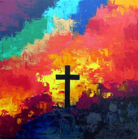 Abstract Cross Print 20x20 Inches By Ejdelight On Etsy Prophetic Art Cross Paintings Cross