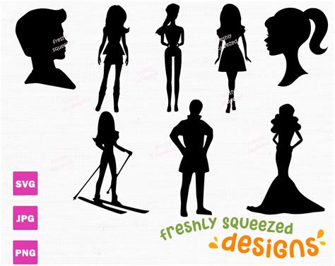 Barbi Barb Ken Silhouette Svg Png  Bundle Archivo Svg Para Cricut