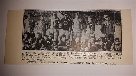 Centennial High School Pueblo Colorado 1910 Football Team Picture Rare