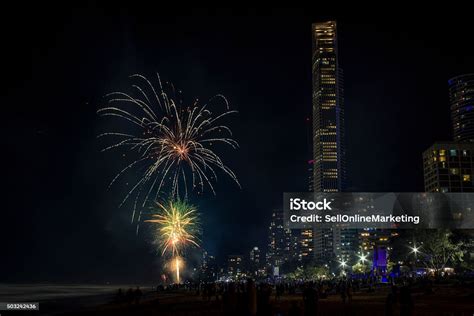 Gold Coast New Years Fireworks 2 Stock Photo - Download Image Now ...