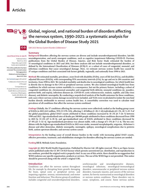 PDF Articles Global Regional And National Burden Of Disorders