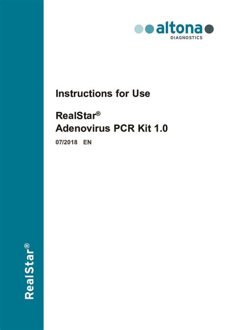 Realstar® Adenovirus Pcr Kit 10 Altona Diagnostics