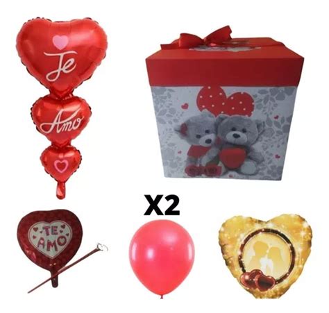 Pack De Regalo Enamorados Globos Decoración Variedad Cuotas Sin Interés