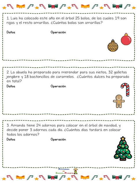 Problemas Matematicos Navidad Pdf Nochebuena Navidad