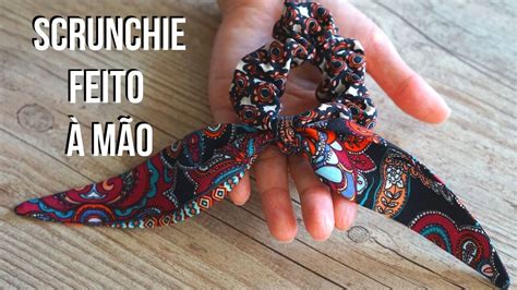 Scrunchie à Mão MOLDE GRÁTIS Como costurar um scrunchie à mão