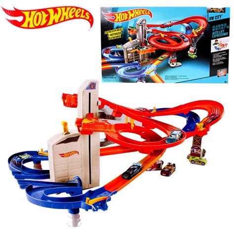 Hot Wheels Track Electric City Car Square Auto Lift Expressway Model Cars Hotwheels Voiture Car