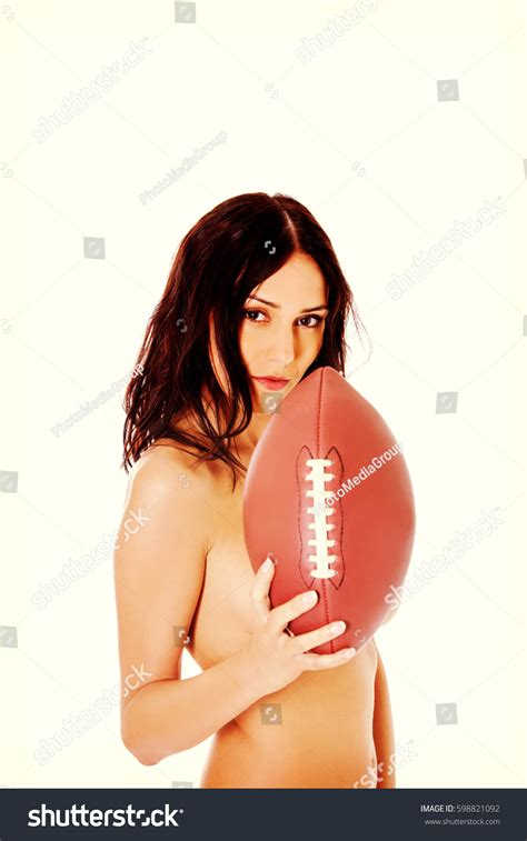 Beautiful Nude Woman Holding American Football Stock Photo Shutterstock