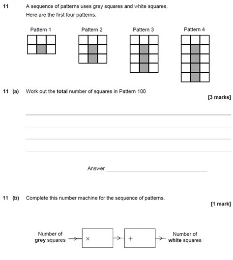 Gcse 9 1 Maths Sequences Past Paper Questions Page 2 Of 4 Pi