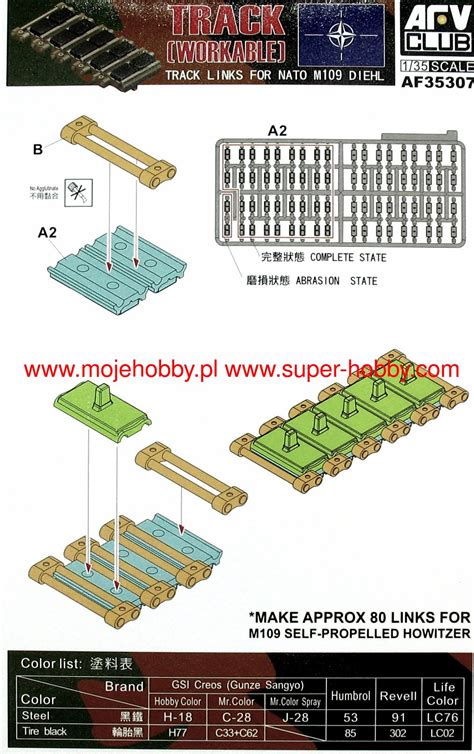 M109 Diehl Tracks For Nato M109 Afv Club Af35307