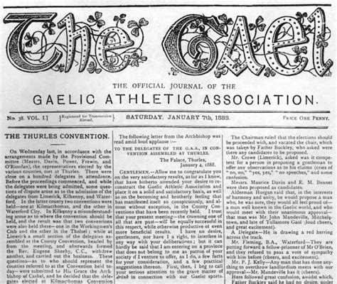 History Of The Gaa The Gaelic Athletic Association Preserving A