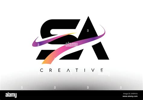 SA Logo Letter Design Icon. SA Letters with Colorful Creative Swoosh ...