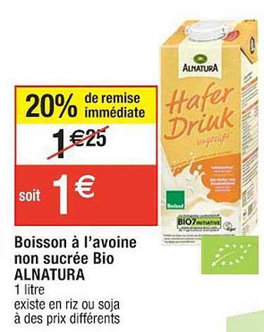 Promo Boisson L Avoine Non Sucr E Bio Alnatura Chez Cora Icatalogue Fr