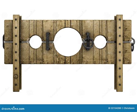 Medieval Pillory Punishment Device Stock Illustration - Illustration of ...