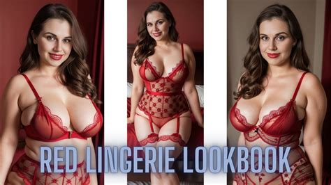 Plus Size BBW Jena In Red Lingerie Lookbook YouTube