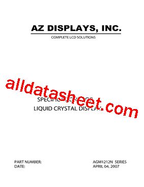 AGM1212N Datasheet(PDF) - AZ Displays