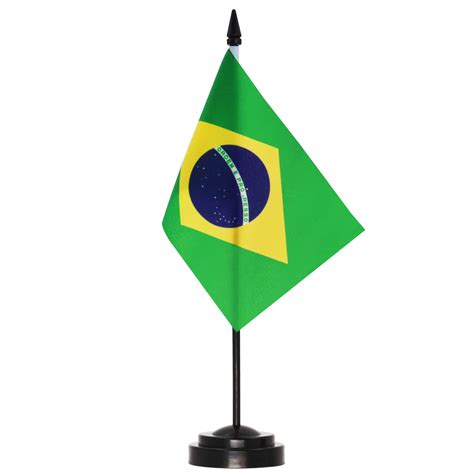 Brazil Deluxe Desk Flag Set 6 X 4 Inch Anley Flags