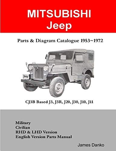 Mitsubishi Jeep Cj3b Based J3r J20 J30 Parts And Diagram Manual 1953