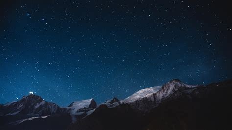 wallpaper starry sky, mountains, night HD : Widescreen : High ...