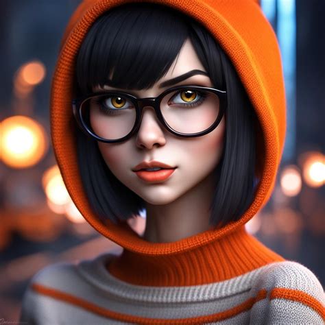 Anime Goth Girl Velma From Scooby Doo A Girl Wearing Eye Glasses And