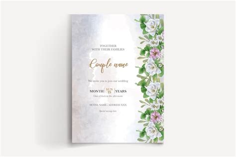 Plantilla De Invitaci N Floral De Despedida De Soltera Vector Premium