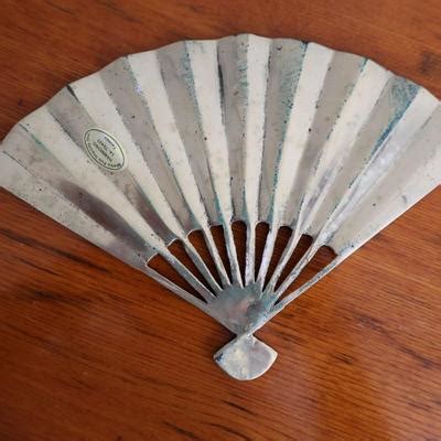 Vintage Solid Brass Bird And Leaves Decorative Fan EstateSales Org