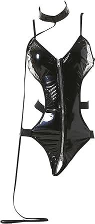 GKLWEJ Dessous sexy Set Sexy Dessous Damen für Sex mit Kragen und Netzstrümpfen Sexy Schritt