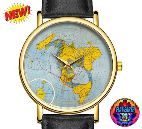 World Map For The Air Age Watch Flat Earth 1942 Wristwatch Rand Mcnally