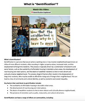 What Is Gentrification By Activity Based Learning TPT