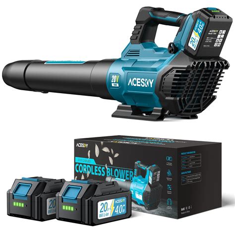 Leaf Blower Cordless, Electric Cordless Leaf Blower with 2*4.0Ah ...