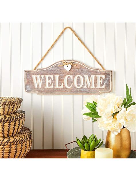 Juvale Rustic Wooden Welcome Sign (17 x 6.75 Inches) in 2023 | Wooden ...