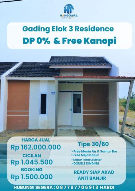 Rumah Subsidi Free Kanopi Double Dinding Free Dp