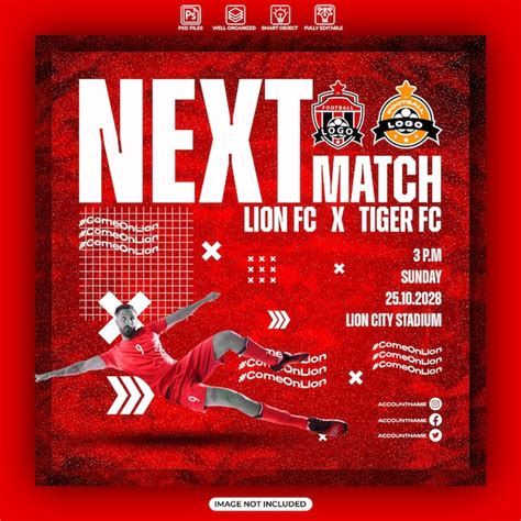 Premium Psd Soccer Next Match Social Media Poster Template