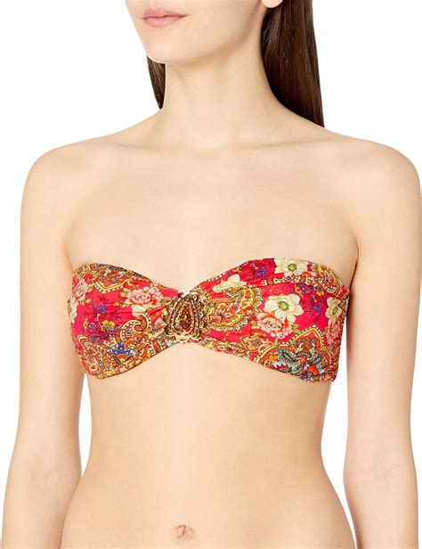 Amazon Ondademar Women S Standard Camellia Bandeau Bikini Top