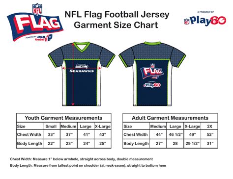 Football Jersey Size Chart - Nfl Flag Download Printable PDF ...