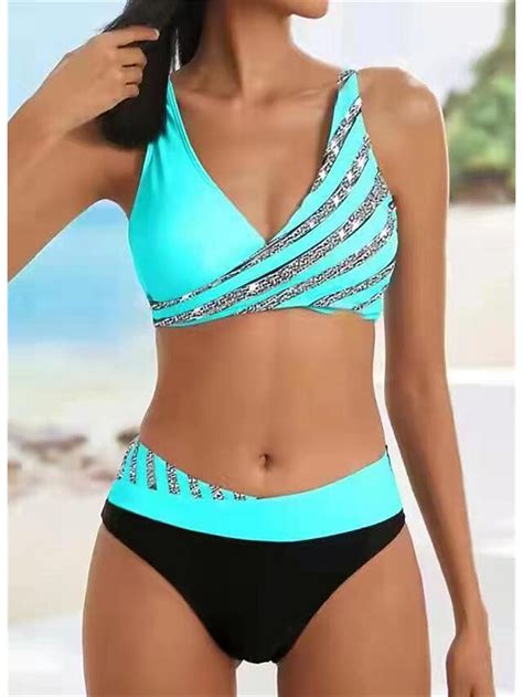 Dames Zwemkleding Bikini Stuks Normaal Zwempak Blote Rug Stuks Push