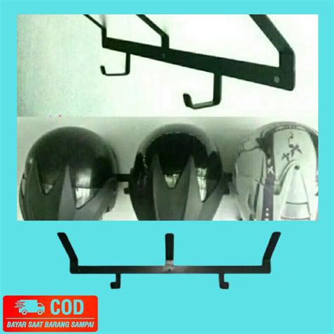 Jual Gantungan Helm Tempel Dinding Serbaguna Helmet Holder Wall Rack