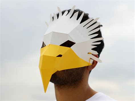 DIY Low Poly Eagle Mask, Eagle Mask, Papercraft Template, 3D Low Poly ...