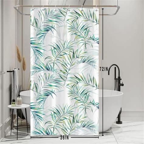 Stall Petit Rideau De Douche Vert Feuilles D Eucalyptus De Printemps