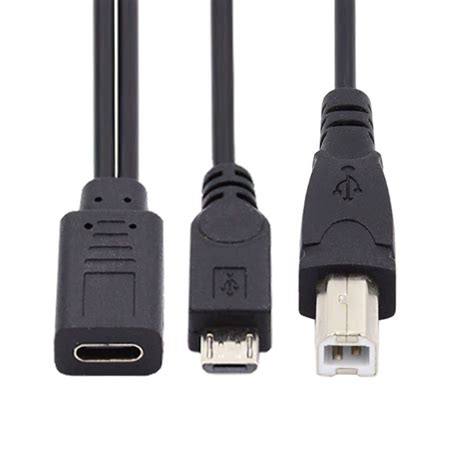 Chenyang Type C Usb C Female To Usb 2 0 Type B And Micro Usb Male Splitter Extension Charge Cable