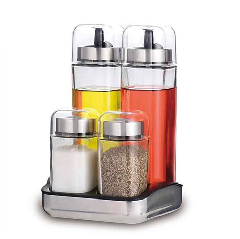 Oilvinegar Salt Pepper Cruet Set With Rack 7902a004