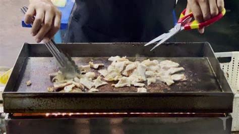 Man Standing Stir-fried Pork Belly at a Food Streey Stock Footage - Video of ingredient, fresh ...