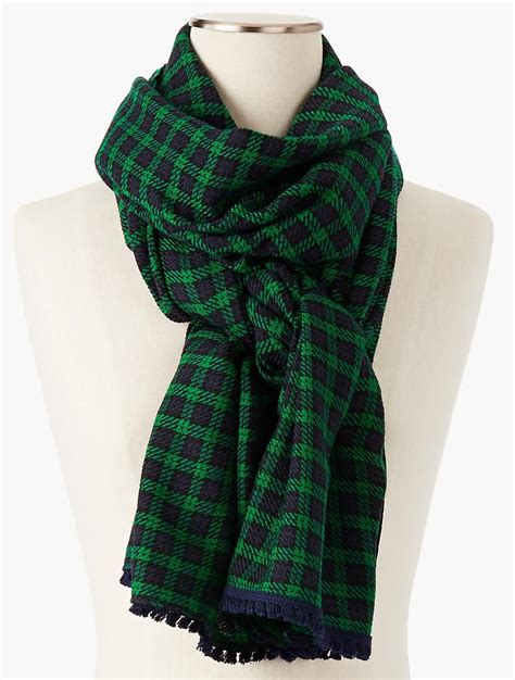 Fringed Black Watch Plaid Scarf Talbots Wool Plaid Scarf Cashmere Scarf Wool Winter Winter