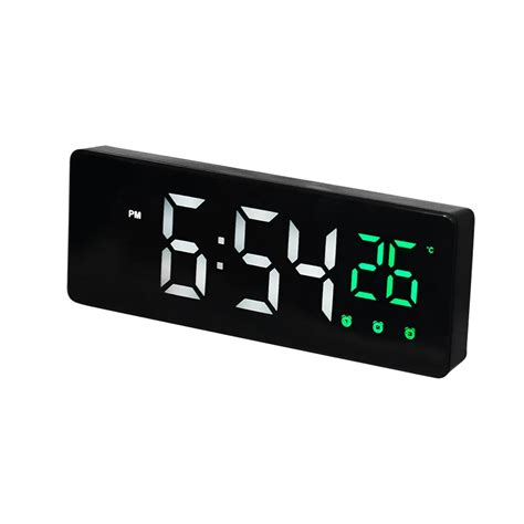 Horloge R Veil Num Rique Miroir Led Veilleuses Thermom Tre Horloge