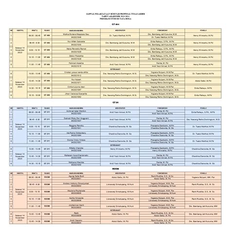 JADWAL SEMINAR PROPOSAL 2023 2024 Politeknik Negeri Balikpapan