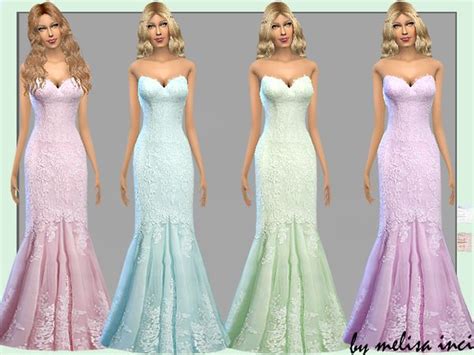 The Sims Resource Lace Mermaid Dress By Melisa Inci • Sims 4 Downloads